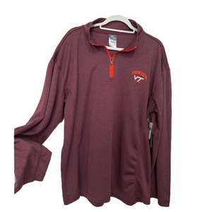 Virginia Tech 1/4 Zip Pullover with Embroidered Logos NWT